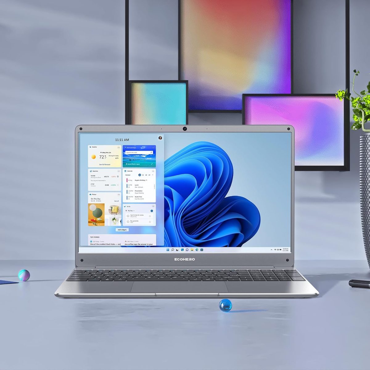 ⁦لابتوب ايكوهيرو ويندوز 11 بشاشة 15.6 انش FHD (1920×1080) IPS، انتل كور i3-5005U، ذاكرة RAM 16GB وSSD 512GB، واي فاي 2.4G/5G، بلوتوث 5.0 وار جيه 45، وظائف بالكامل، نوع C، سبيس⁩ - الصورة ⁦7⁩