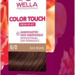 ويلا بروفيشنلز صبغة شعر دائمة ديمي خالية من الامونيا من كولور تاتش - صبغة شعر لاستعادة اللون وتغطية الشعر الرمادي - مجموعة الجذور بما في ذلك قناع الشعر - اشقر داكن 6/0 (130 مل)
