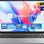 لابتوب العاب N95 (حتى 3.4GHz)، شاشة FHD 16 انش (1920 × 1200)، 16GB RAM 1TB SSD، بلوتوث، كيبورد باضاءة خلفية، ويندوز 11 برو