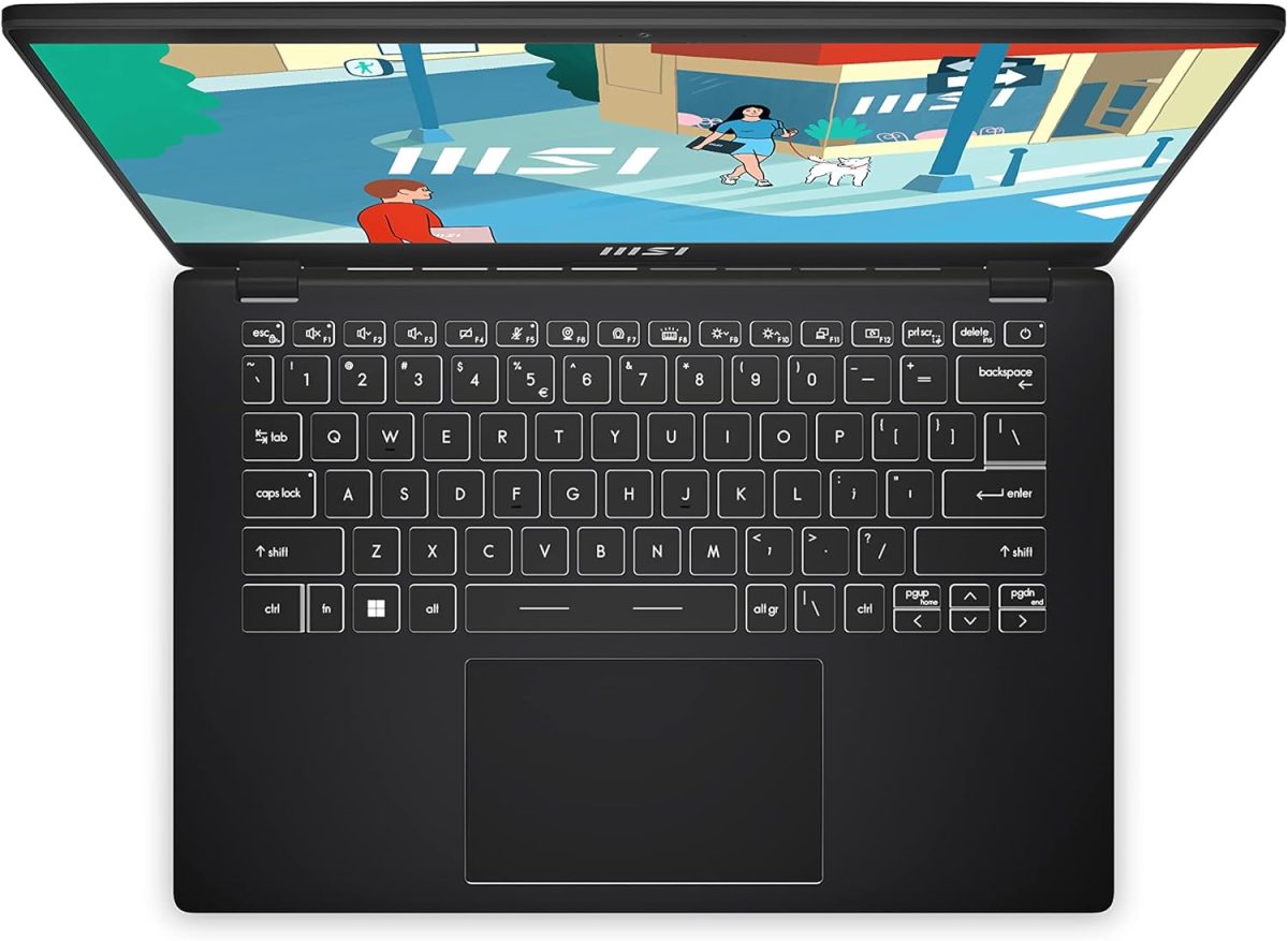 ⁦MSI لابتوب مودرن 14 14 انش: انتل كور i5-1155G7، انتل ايريس اكس اي، 8GB DDR4، 512GB NVMe SSD، وضع مسطح 180 درجة، USB نوع C، قارئ بطاقات MicroSD، ويندوز 11 برو، اسود كلاسيكي C11M-065US⁩ - الصورة ⁦8⁩