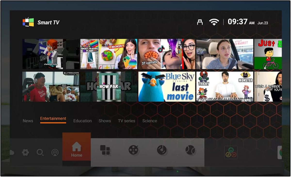 إليكسونج تلفزيون اندرويد ذكي مقاوم للماء 55 بوصة 2000 وحدة مضيئة في البكسل 4K، دولبي اتموس، HDR 10 مقاوم للطقس يدعم بلوتوث وواي فاي (اسود، شاشة 55 انش)