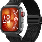 سوار نايلون متوافق مع ساعة هواوي فيت 3/فيت 4/فيت 4 برو، سوار مطاطي قابل للتعديل مع مشبك مغناطيسي، اساور معصم رياضية بديلة سريعة الفك