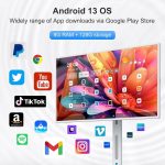 ⁦32-Inch Portable Smart TV Touch Screen,Rolling TV on Wheels with Voice Control,Android OS 8G RAM+128G Storage Built-in Battery 10500mAh Battery,for home⁩ - الصورة ⁦6⁩