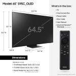 ⁦سامسونج تلفزيون ذكي 65 بوصة OLED 4K S95C سلسلة كوانتوم HDR مع دولبي اتموس، صوت تتبع الاجسام، كيو سيمفوني، موشن اكسليراتور تربو برو، موزع الالعاب، اليكسا مدمج (QN65S95C)، اسود تيتان⁩ - الصورة ⁦2⁩