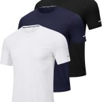 تيشيرتات رياضية للرجال من ار بي واي كيه بي سريعة الجفاف للياقة البدنية وصالة الالعاب الرياضية من 3 قطع من البوليستر جيد التهوية للتنس والجري