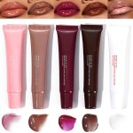 مجموعة ملمع شفاه مرطب من 5 الوان، مرطب شفاه جيلي لامع لتكبير الشفاه، مغذي يدوم طويلا وغير لزج ومنعش وشفاف وناعم للعناية بالشفاه