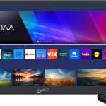 سوبر سونيك SC-1926DVD 19 انش LED سمارت HDTV مع مشغل دي في دي، 3 منافذ HDMI، 1080p، واي فاي، USB، تيار متردد/تيار مستمر، متوافق مع المنزل او المطبخ او التخييم ار في، سلك سيارة تيار مستمر متضمن (SC
