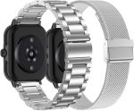CUNUJIX Pack of 2 Replacement for Amazfit GTR Mini/GTS 4 Mini/GTS 4/GTS 3/GTS 2 Mini/GTS 2e/GTS 2/GTS Bracelet, Metal Mesh Stainless Steel Watch Strap Replacement Strap for Amazfit Bip/Bip U Pro/Bip 3