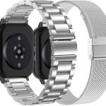 CUNUJIX Pack of 2 Replacement for Amazfit GTR Mini/GTS 4 Mini/GTS 4/GTS 3/GTS 2 Mini/GTS 2e/GTS 2/GTS Bracelet, Metal Mesh Stainless Steel Watch Strap Replacement Strap for Amazfit Bip/Bip U Pro/Bip 3
