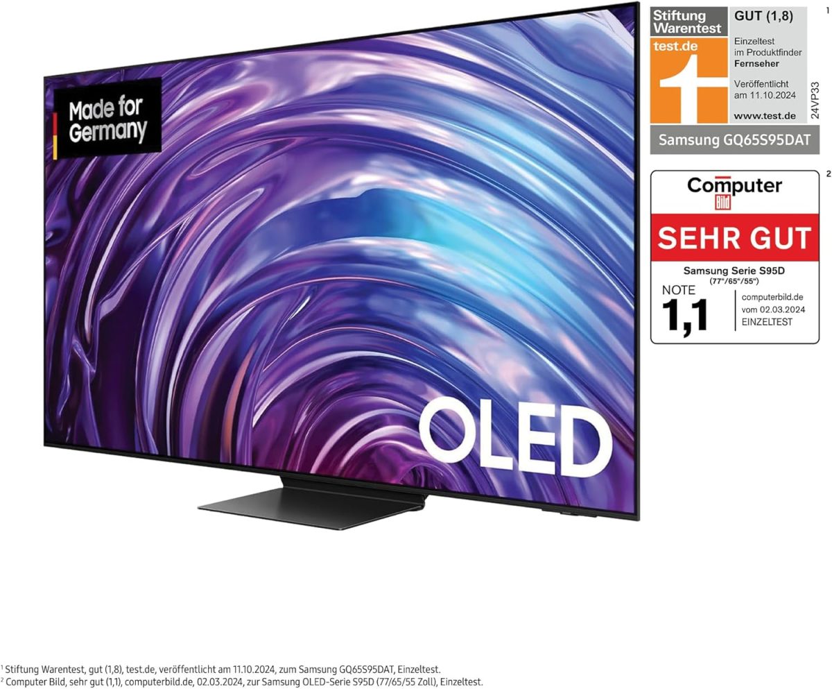 ⁦سامسونج GQ65S95DAT 165,1 سم (65") 4K Ultra HD تلفاز ذكي الشبكات المحلية اللاسلكية Wi-Fi أسود⁩ - الصورة ⁦2⁩