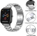 ⁦CUNUJIX Pack of 2 Replacement for Amazfit GTR Mini/GTS 4 Mini/GTS 4/GTS 3/GTS 2 Mini/GTS 2e/GTS 2/GTS Bracelet, Metal Mesh Stainless Steel Watch Strap Replacement Strap for Amazfit Bip/Bip U Pro/Bip 3⁩ - الصورة ⁦3⁩