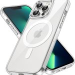 جيتك جراب مغناطيسي لموبايل ايفون 13 برو ماكس 6.7 بوصة متوافق مع الشحن اللاسلكي ماج سيف، غطاء ممتص للصدمات مضاد للخدش شفاف (شفاف)