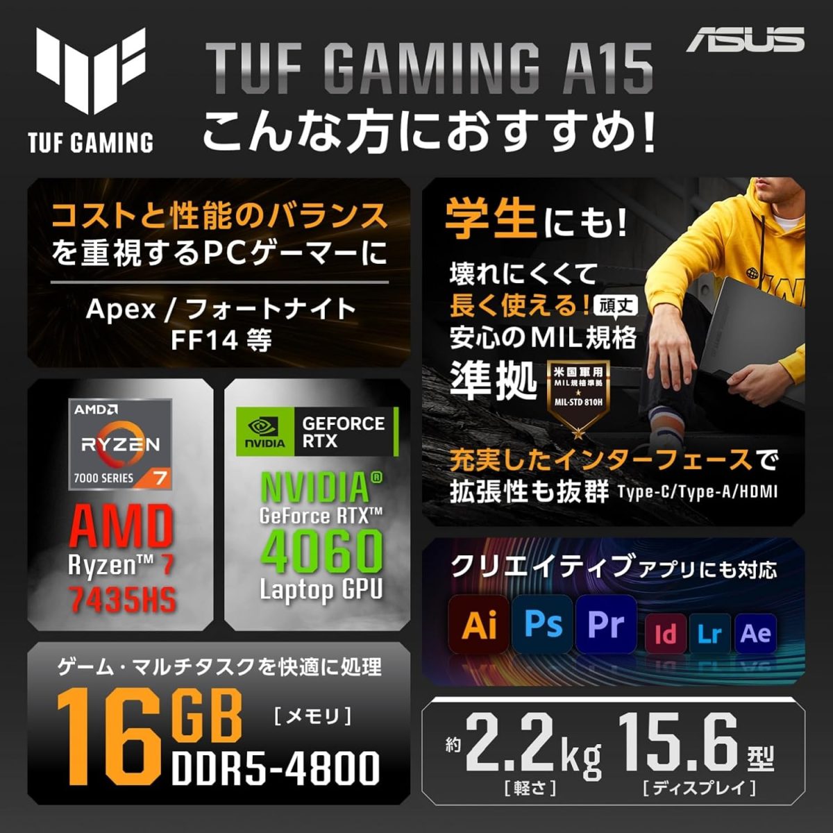 ⁦اسس احدث لابتوب فيفوبوك 15 للاعمال بشاشة FHD 15.6 انش ومعالج انتل كور i3 1215U (حتى 4.4GHz) وRAM 12GB وSSD 512GB وبطاقة عرض مرئي انتل UHD، رفيع وخفيف الوزن وواي فاي وHDMI وويندوز 11 برو وماوس العاب⁩ - الصورة ⁦3⁩
