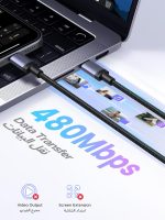 ⁦يوجرين كابل يو إس بي سي إلى تايب سي بقوة 240 واط ، قطعتان، سلك شحن سريع PD 3.1، كبيل شاحن من النوع سي متوافق مع ماك بوك برو/إير، لابتوب إتش بي، آيباد، آيفون 16/15، جالاكسي إس 25 ألترا، 2 متر⁩ - الصورة ⁦5⁩
