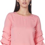 بلوزة بقصة عادية مخططة للنساء من كريف