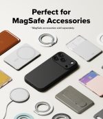 ⁦Ringke Silicone Magnetic Compatible with iPhone 17 Pro Max Case Back Cover Strong Magnet [3-Layer Liquid Silicone] Long Lasting Silky Feel Anti-Fingerprint - Black⁩ - الصورة ⁦8⁩