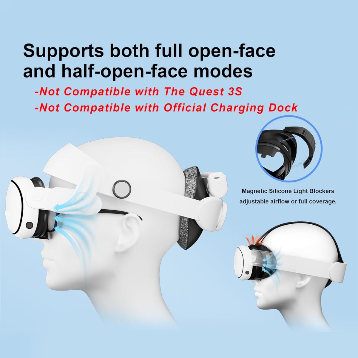 ⁦Globular Cluster F3 V3 Magnetic Facial Interface for Quest 3, Flexible and Adaptive Frame with Multi-Material Pads, Not Compatible with Quest 3S or Official Charging Dock⁩ - الصورة ⁦4⁩