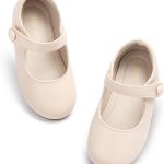 حذاء رسمي للبنات الصغيرات بتصميم زهور من فيرامين - حذاء ماري جينز مسطح لحفلات الزفاف