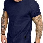 تي شيرت رجالي عصري مطبوع عليه عضلات رياضة التمارين الرياضية قميص قطني قميص علوي