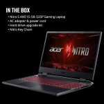⁦ايسر لابتوب العاب نيترو 5 AN515-58-525P | انتل كور i5-12500H انفيديا جيفورس RTX 3050 GPU 15.6 انش FHD 144Hz IPS 8GB DDR4 512GB PCIe جيل 4 SSD كيلر واي فاي 6 كيبورد باضاءة خلفية، اسود⁩ - الصورة ⁦12⁩