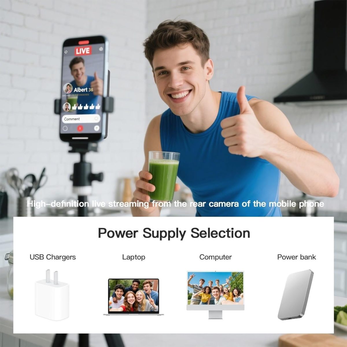 ⁦EGO Selfie Monitor Screen, Real-Time Screen Sharing, Screen Mirror Image, Portable Magnetic Display for Cameras & Phones, Easy Connection, Ideal for Vlogging & Content Creation⁩ - الصورة ⁦7⁩