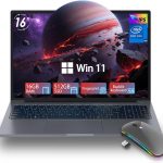 لابتوب العاب بشاشة FHD 16 انش وذاكرة RAM 16GB وSSD 512GB ومعالج N100 (حتى 3.4GHz)، ويندوز 11 اصدار احترافي، بلوتوث 5.0 HDMI، يدعم شحن نوع C، واي فاي، بطارية 5000mAh، رمادي