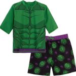 شورت سباحة انكريديبل هالك + سترة طفح جلدي مكون من قطعتين بلوزة لركوب الامواج + شورت لوح التزلج