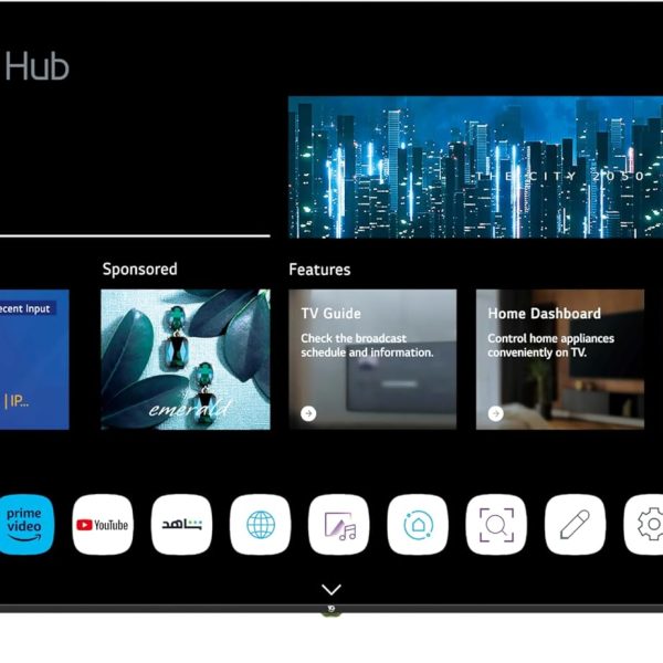 في جي تلفزيون ذكي QLED 4K UHD مقاس 85 بوصة، موزع ويب او اس، صوت دولبي، جهاز تحكم عن بعد ماجيك، بلوتوث، ابل اير بلاي، لوحة درجة A+، حامل حائط مجاني - VGQLED85WOU