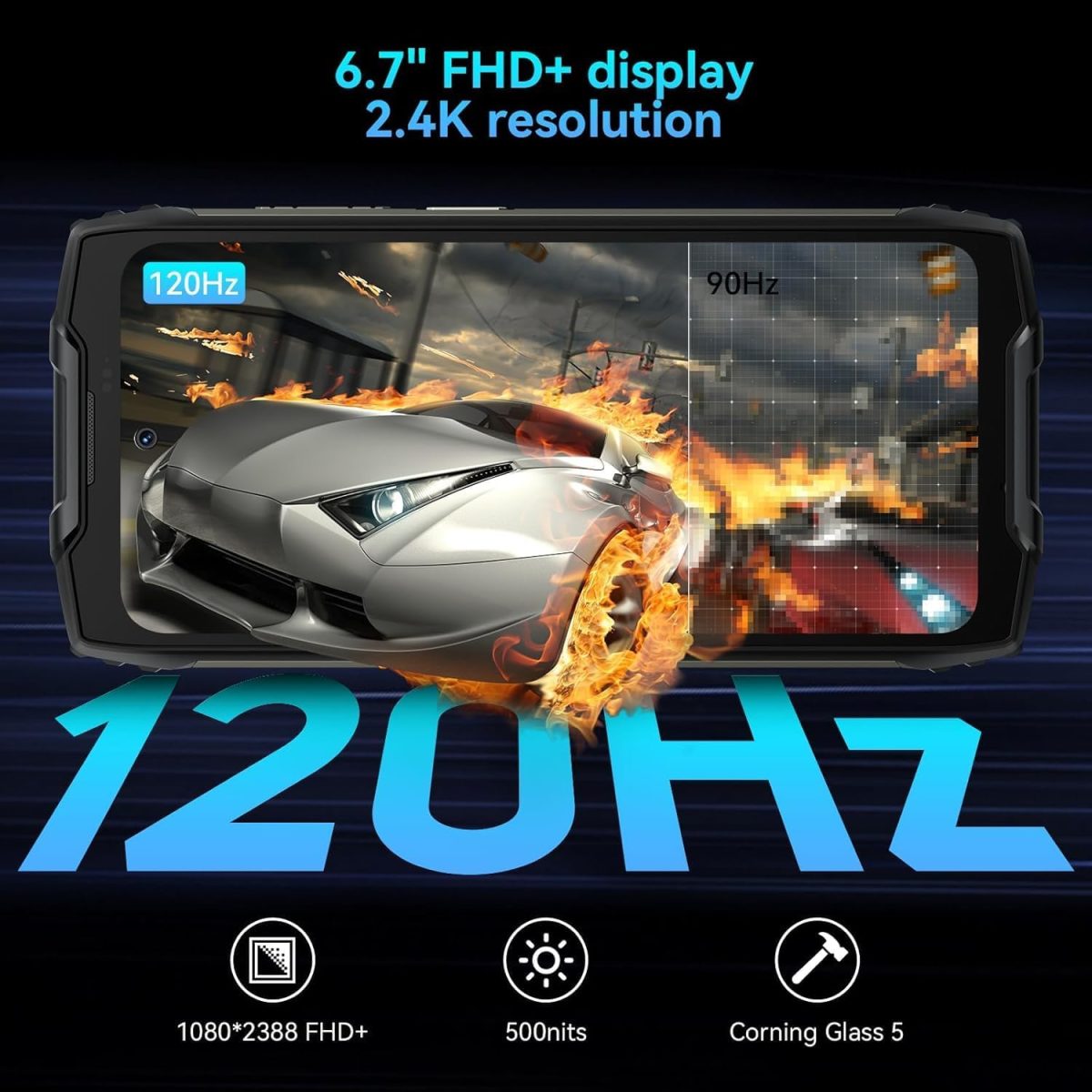 ⁦هاتف ذكي متين BV9300 برو 16G+256GB 15080mAh 6.7 انش اندرويد 13 ميديا تيك هيليو G99 33 واط ان اف سي 4G من شاندوليك (اخضر)⁩ - الصورة ⁦2⁩