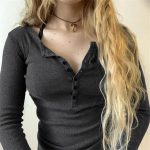 ⁦تي شيرت Y2k Fairy Grunge بأكمام طويلة للنساء والفتيات بطباعة جمجمة قوطية جمالية فضفاضة ملابس ايمو⁩ - الصورة ⁦3⁩