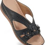 اكتانا صندل للنساء بكعب ويدج: صندل صيفي مريح سهل الارتداء خفيف الوزن بنعل سميك من الميموري فوم