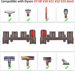 ⁦بولينكيه منظم ملحقات محطة الإرساء لمكنسة دايسون V15 V7 V8 V10 V11 SV10 SV11 (عبوتان، 10 محولات تخزين)⁩ - الصورة ⁦2⁩