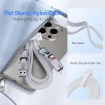 ⁦بي زوز كيبل USB C الى لايتنينج بطول 1.5 متر، 140 واط، كيبل شحن متعدد 4 في 1، كيبل نوع C مع شاشة LED، سلك شحن سريع لايفون 16 15 برو ماكس وايباد وماك بوك وسامسونج وغيرها⁩ - الصورة ⁦6⁩