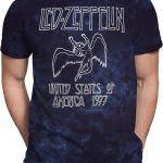 تي شيرت رجالي Led Zeppelin USA Tour '77، أسود