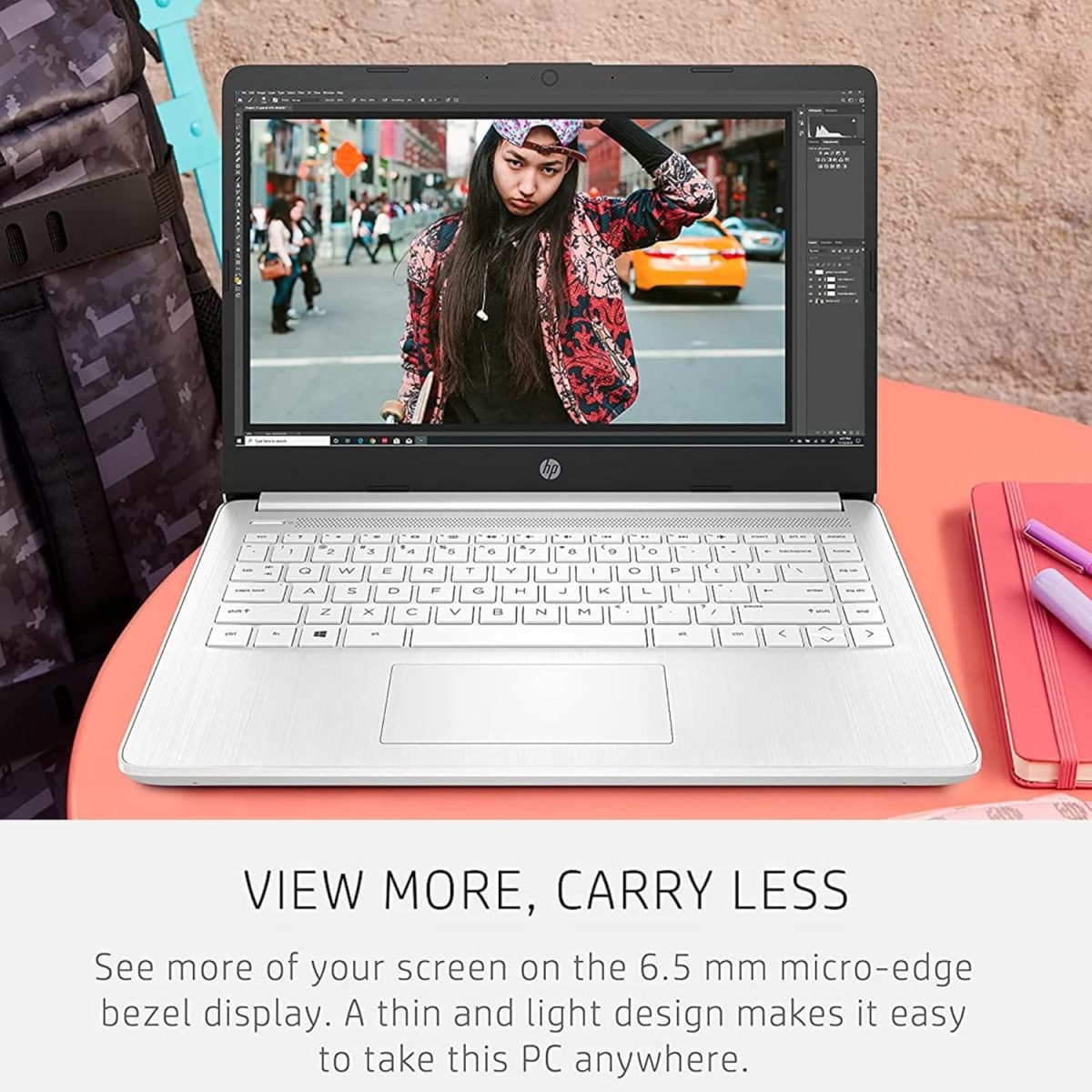 ⁦HP لابتوب 14 الاحدث 2023 للإنتاجية والترفيه، شاشة 14 انش FHD، ذاكرة RAM 16GB، SSD 1TB، معالج AMD رايزن 3 حتى 3.5GHz، نوع C، HDMI، شحن سريع، بطارية تدوم 10 ساعات، ويندوز 11⁩ - الصورة ⁦5⁩