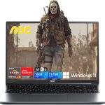 AOC لابتوب AMD 2025 بشاشة 16.1 انش ومعالج AMD رايزن 7 7735HS (8C/16T حتى 4.75GHz)، 16GB DDR5 512GB NVMe SSD، شاشة 16 انش FHD، واي فاي 6، كيبورد باضاءة خلفية، كاميرا ويب، HDMI