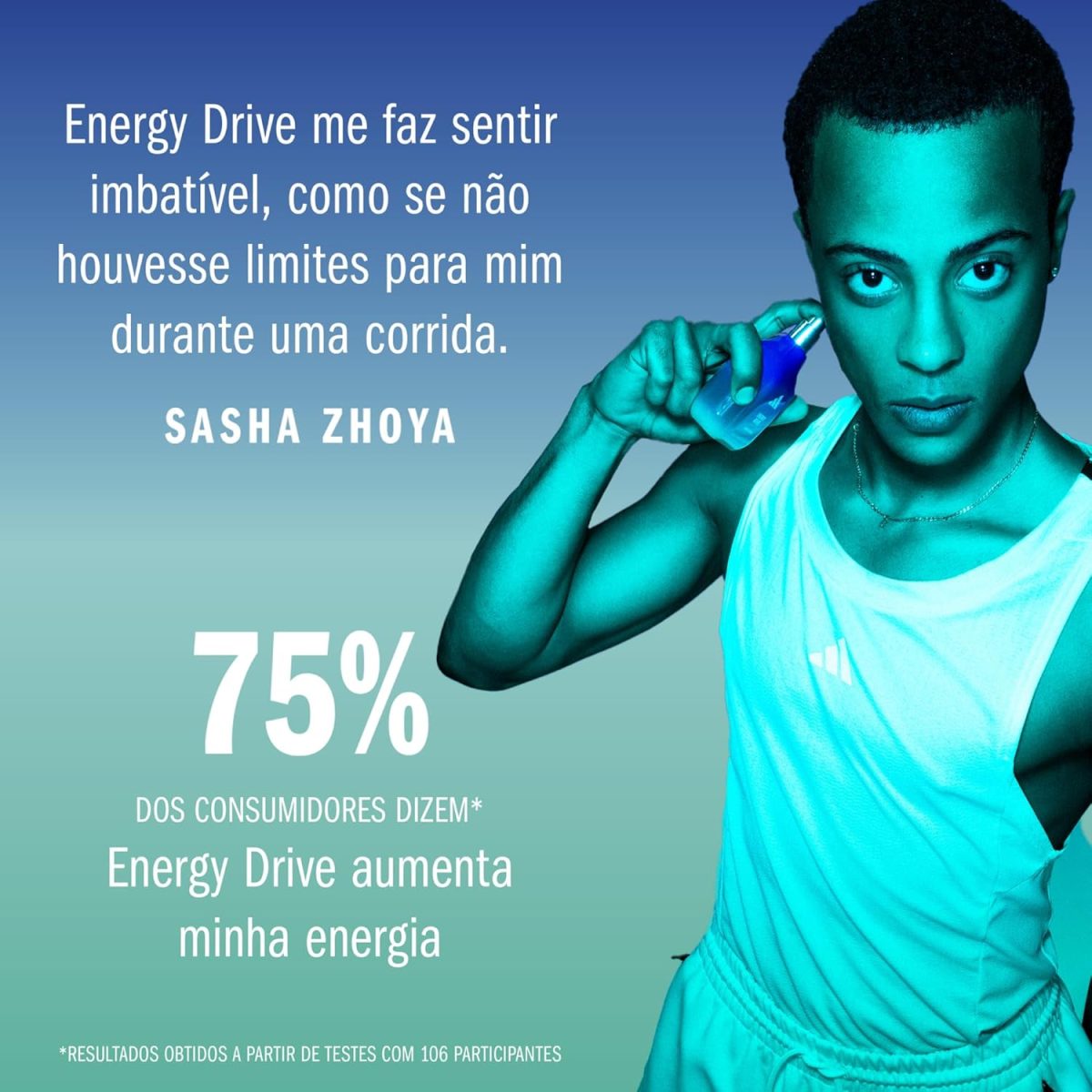 ⁦Adidas Vibes Energy Drive Eau de Parfum For All, Energising and Stimulating, Long Lasting Fragrance, Cardamom and Pink Pepper 100ml (3.3oz)⁩ - الصورة ⁦5⁩