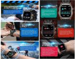 ⁦كوبت ساعة ذكية عسكرية X1 للرجال بشاشة لمس AMOLED 2.12 انش واكثر من 100 وضع رياضي ومكالمات بلوتوث، ساعة لياقة بدنية مقاومة للماء واكسجين الدم ومعدل ضربات القلب ومراقبة النوم متوافقة مع ايفون واندرويد⁩ - الصورة ⁦3⁩