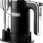 وستنجهاوس خلاط يدوي ريترو للخبز - مضرب كهربائي محمول باليد 350 واط - يتضمن 2 مضرب بيض وخطافين للعجين - خلاط طعام قوي للاستخدام في المطبخ مع 6 سرعات وتربو - اسود