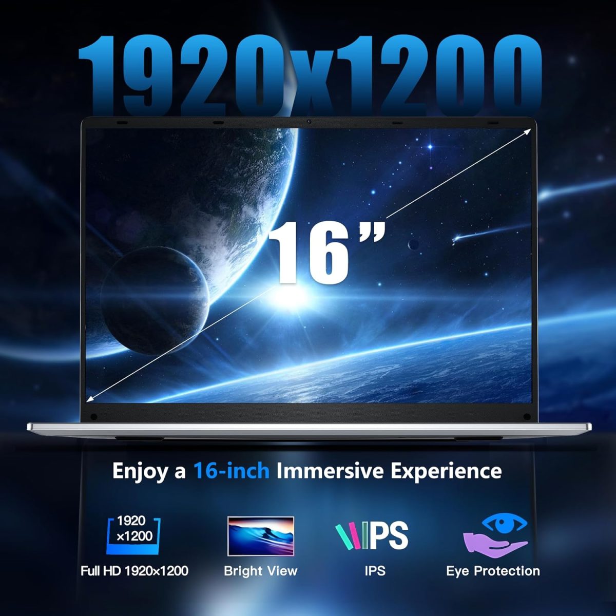 ⁦لابتوب العاب N95 (حتى 3.4GHz)، شاشة FHD 16 انش (1920 × 1200)، 16GB RAM 1TB SSD، بلوتوث، كيبورد باضاءة خلفية، ويندوز 11 برو⁩ - الصورة ⁦4⁩