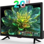 تلفزيون 20 بوصة من جيكسيوب، زوايا عرض كاملة 1080P HD، تلفزيون رقمي صغير يثبت على الحائط للمطبخ - منافذ HDMI/USB - مدخلات محول تيار مستمر 12 فولت تيار متردد للكرفان وغرف النوم