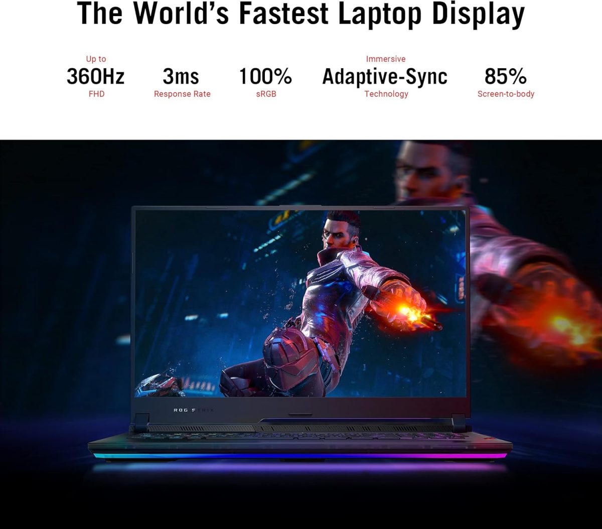 ⁦اسس لابتوب العاب روج ستريكس سكار 17 بشاشة FHD IPS 17.3 انش 360Hz ومعالج AMD رايزن 9 5900HX وذاكرة RAM DDR4 64GB وSSD 1TB وانفيديا جيفورس RTX 3080 وكيبورد RGB انجليزي امريكي ميكانيكي لكل مفتاح وويندوز⁩ - الصورة ⁦3⁩