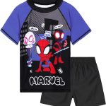 مارفيل طقم ملابس سباحة سبايدي للاولاد مكون من قطعتين مع شورت سباحة للاولاد وسترة طفح جلدي لحمام السباحة ورحلات الشاطئ من اساسيات العطلات