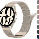 سوار معدني متوافق مع ساعة سامسونج جالاكسي 6/5/4 مقاس 40 ملم 44 ملم، سوار ساعة جالكسي 6 كلاسيك 43 ملم 47 ملم، سوار بديل من الستانلس ستيل 20 ملم لساعة جالكسي ووتش 6 باند للنساء والرجال