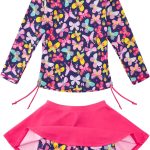 سويمسوبو بدلة سباحة للبنات باكمام طويلة مكونة من قطعتين لعمر 3-12 سنة