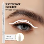 ⁦قلم تحديد عيون جل مقاوم للماء بطرف ملتف دقيق 0.2 ملم، كاجال مقاوم للتلطخ، لمسة نهائية غير لامعة، يدوم لمدة 12 ساعة، نباتي وامن على العدسات اللاصقة، عيون حساسة (8 - ابيض)⁩ - الصورة ⁦2⁩