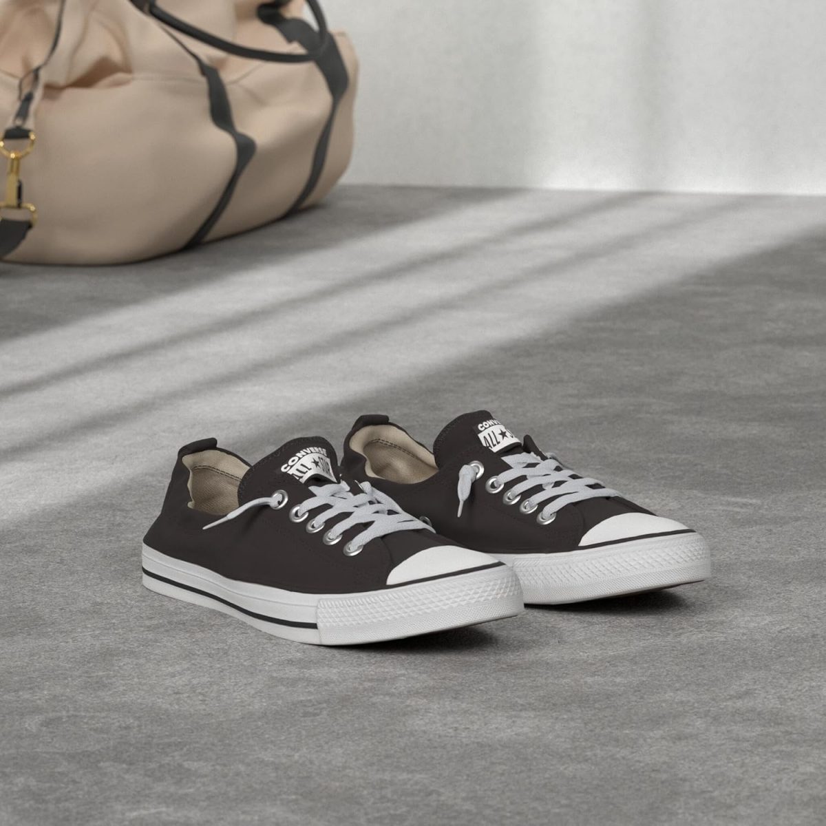⁦حذاء رياضي نسائي Converse Chuck Taylor All Star Shoreline رياضي/أزرق داكن بأربطة⁩ - الصورة ⁦2⁩