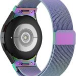 فانكل سوار معدني متوافق مع ساعة سامسونج جالاكسي 6 40 ملم 44 ملم، سوار ساعة جالكسي 6 كلاسيك 43 ملم 47 ملم، سوار بديل من الستانلس ستيل 20 ملم لساعة جالكسي ووتش 6 باند للنساء والرجال