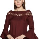 بلوزة بقصة عادية ولون واحد للنساء من كريف