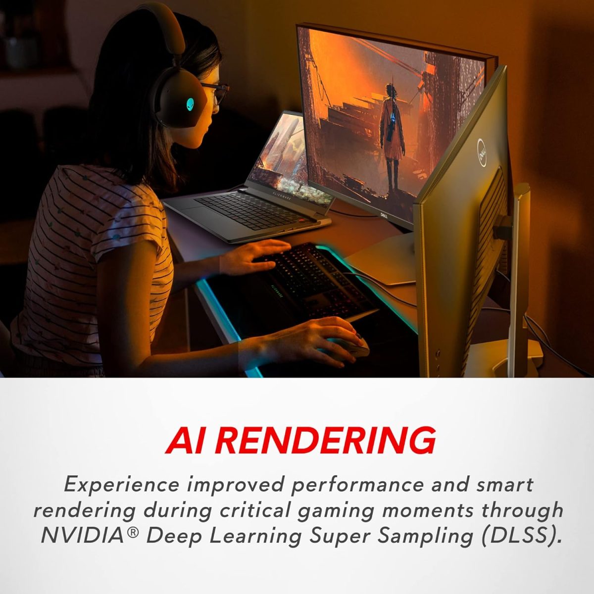 ⁦الينوير لابتوب العاب m15 R7 15.6 انش QHD (2560x1440) 240Hz، AMD رايزن 9 6900HX، 32GB DDR5، 1TB SSD، RTX 3070Ti، HDMI، واي فاي، كاميرا ويب، ويندوز 11، بريميوم لمدة عام + خدمات ترحيل 6 اشهر- اسود⁩ - الصورة ⁦7⁩
